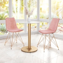 ajax pink gold dining chair   