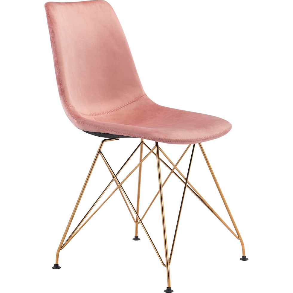 ajax pink gold dining chair   