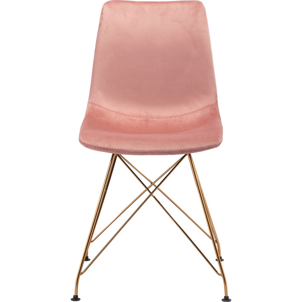 ajax pink gold dining chair   