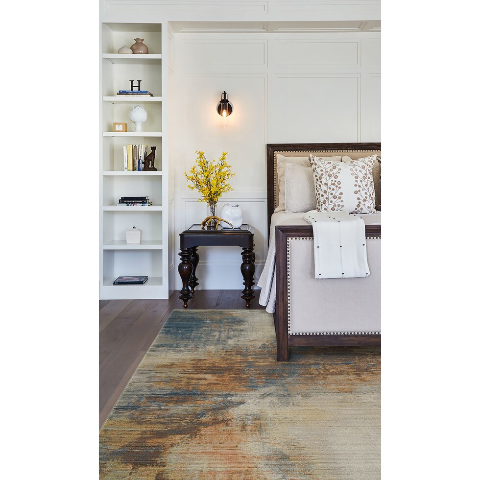 akela orange rug   