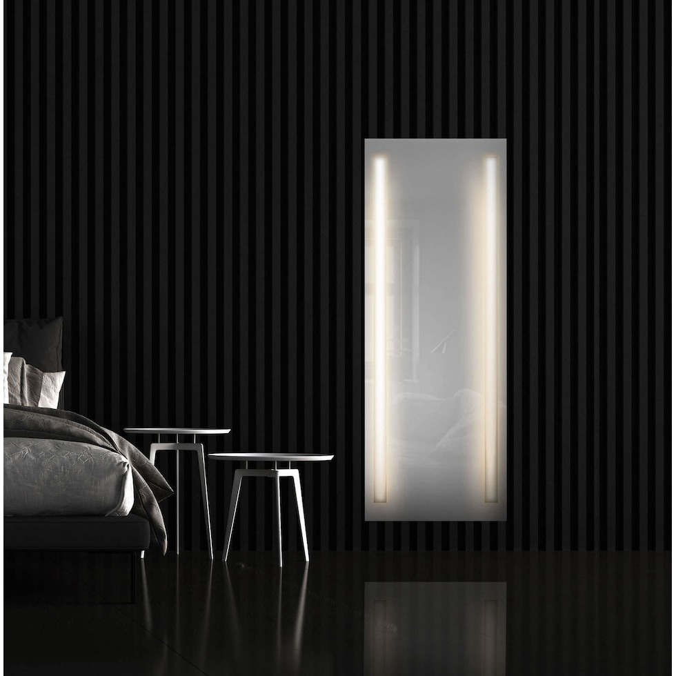 alaina silver floor mirror   