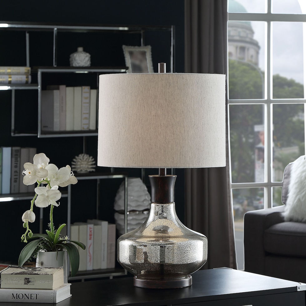 alamos gray table lamp   