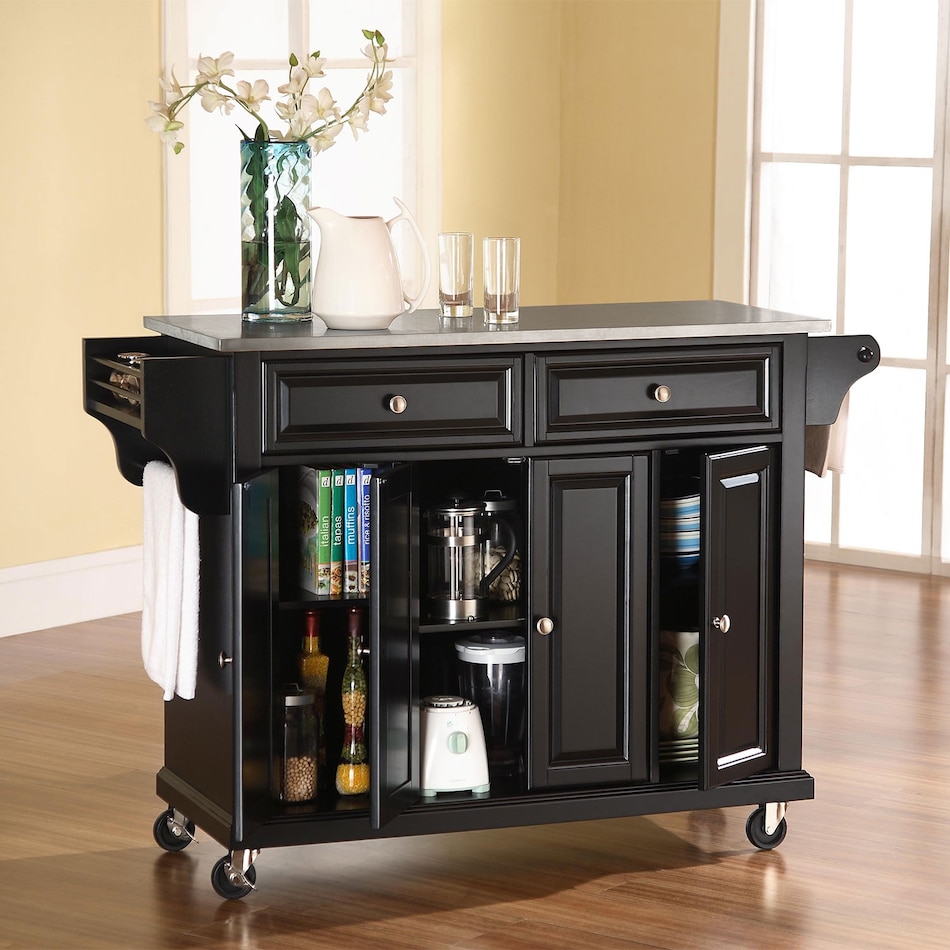 albany black kitchen cart   