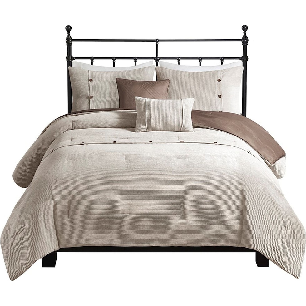 albie light brown full queen bedding set   