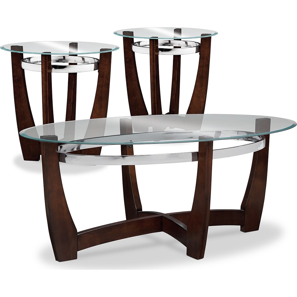 alcove dark brown  pack tables   