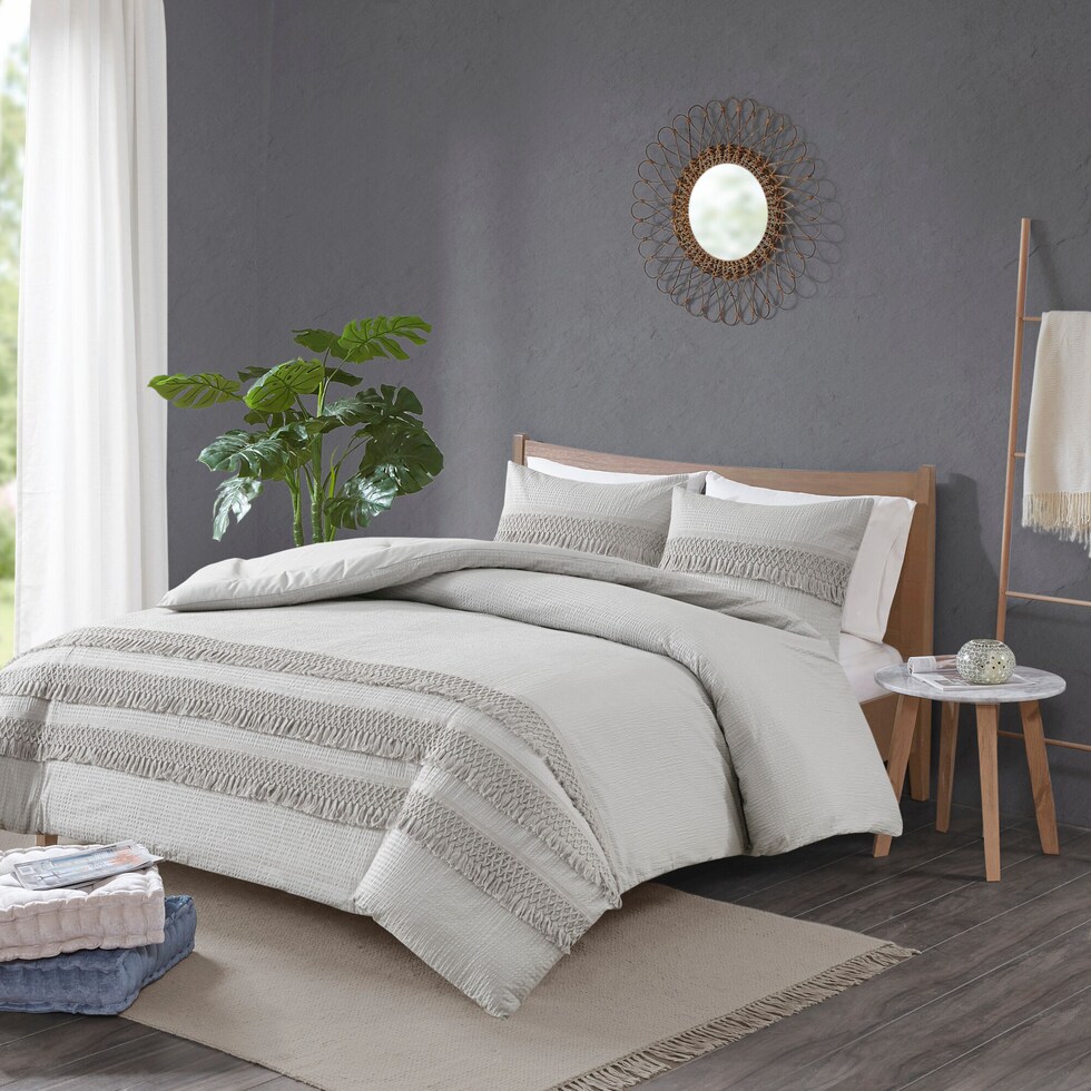 alden gray full queen bedding set   