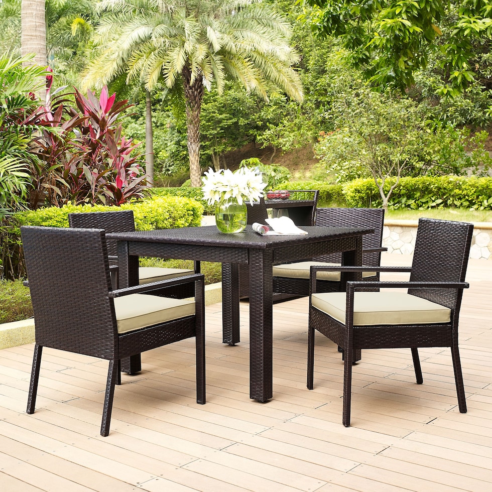 aldo outdoor dining brown dark brown outdoor dinette   