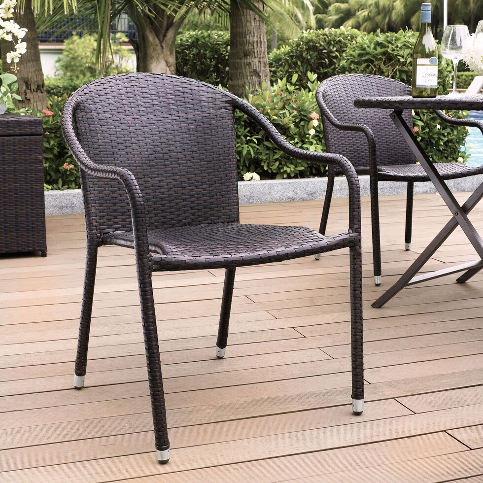 aldo outdoor dark brown outdoor chair set   