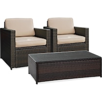aldo outdoor dark brown outdoor chair set   