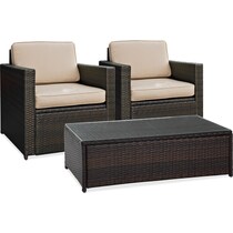 aldo outdoor dark brown outdoor chair set   