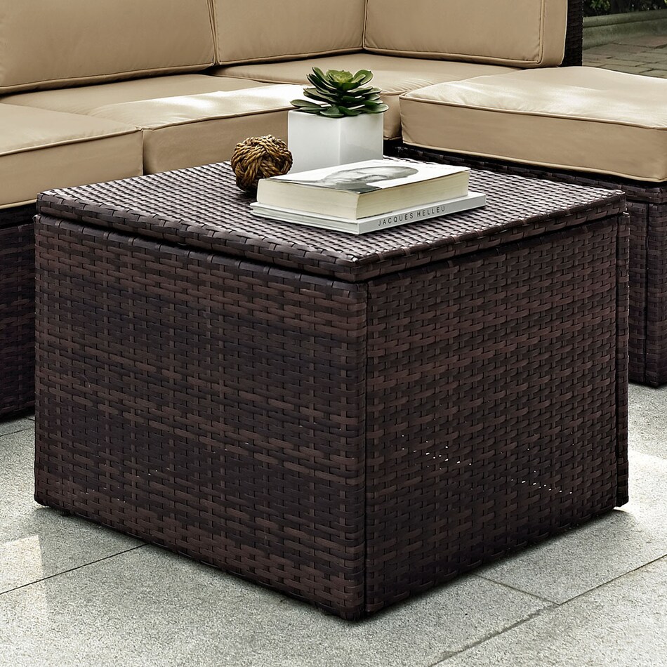 aldo outdoor dark brown outdoor coffee table   