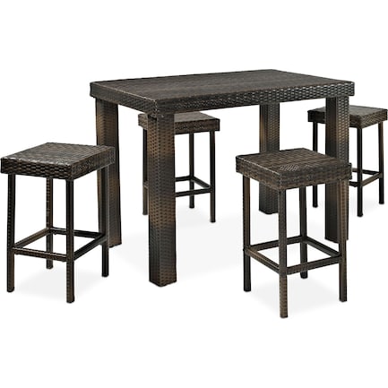 Aldo Outdoor Counter-Height Dining Table and 4 Stools