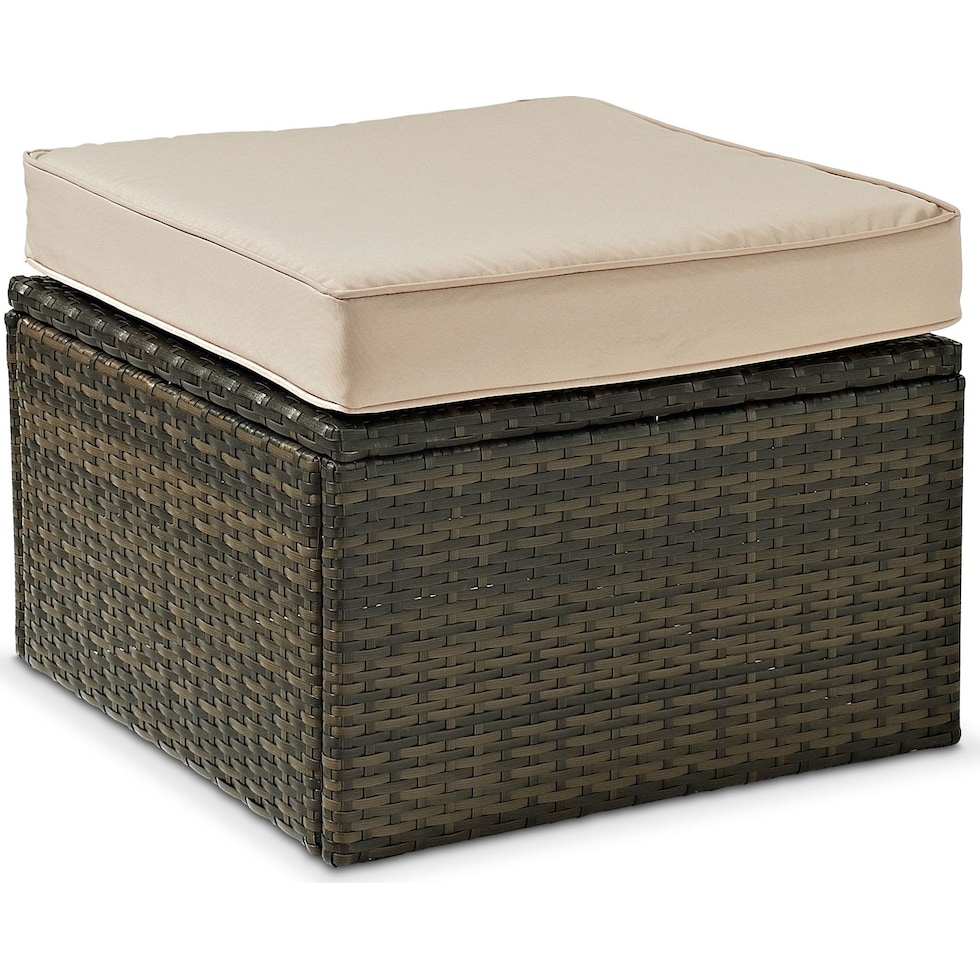 aldo outdoor dark brown outdoor ottoman   