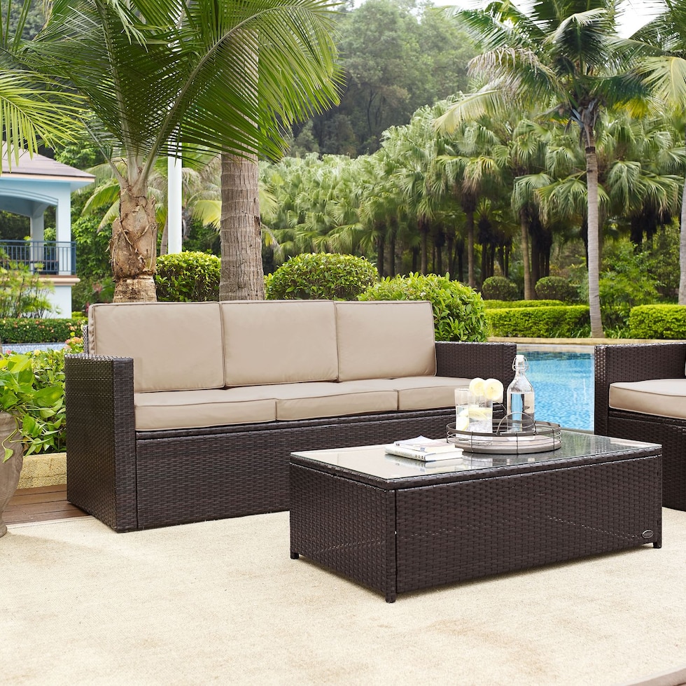 aldo outdoor dark brown outdoor sofa   
