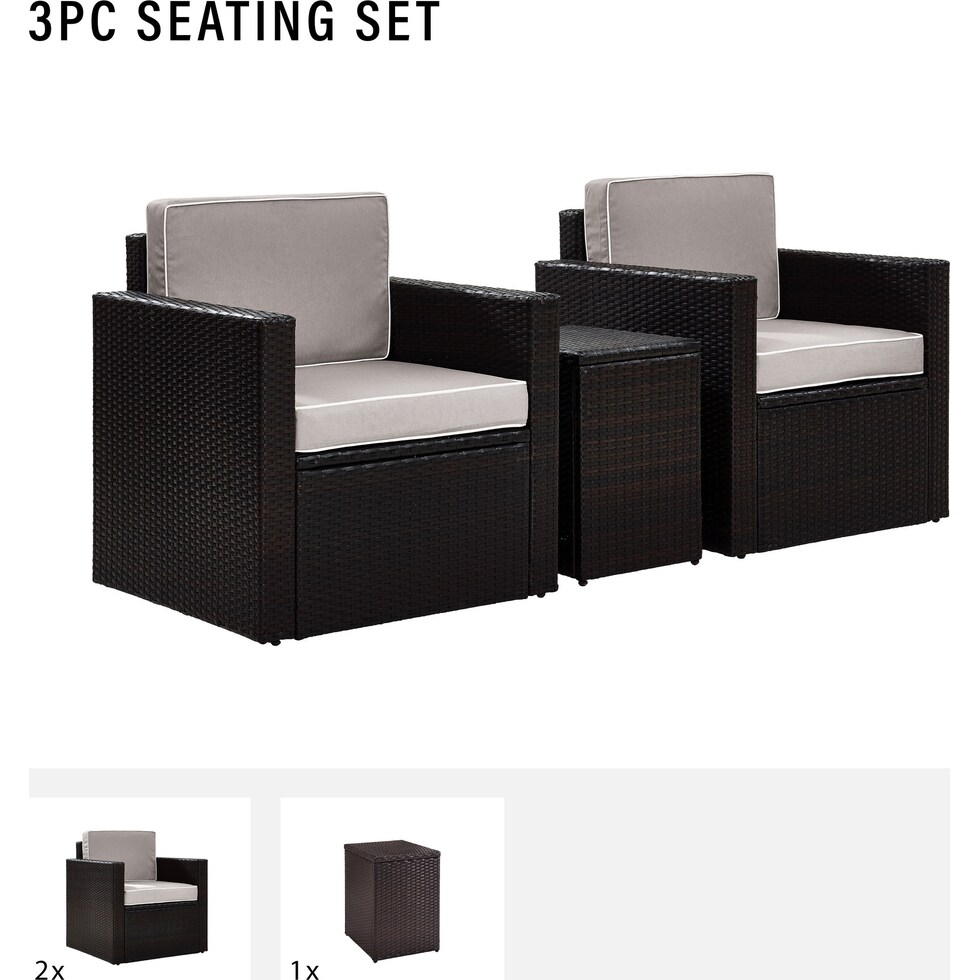 aldo outdoor gray outdoor chair set   