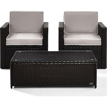aldo outdoor gray outdoor chair set   
