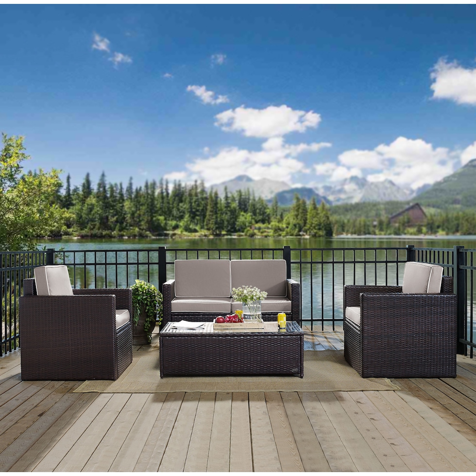 aldo outdoor gray outdoor loveseat set   