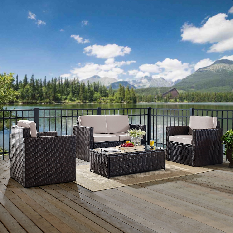 aldo outdoor gray outdoor loveseat set   