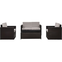 aldo outdoor gray outdoor loveseat set   
