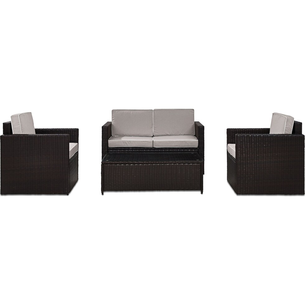 aldo outdoor gray outdoor loveseat set   