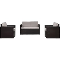 aldo outdoor gray outdoor loveseat set   