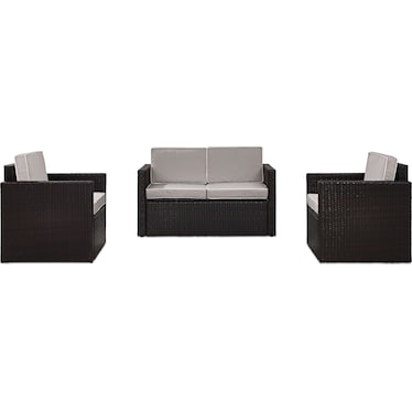 Aldo Outdoor Loveseat and 2 Chairs Set