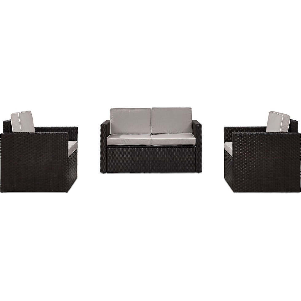 aldo outdoor gray outdoor loveseat set   