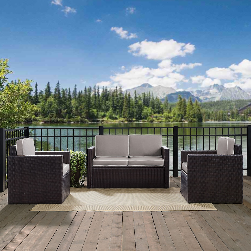 aldo outdoor gray outdoor loveseat set   