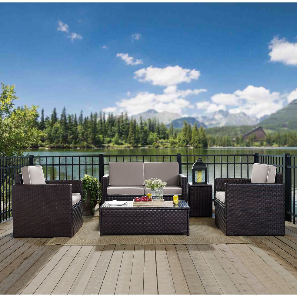 aldo outdoor gray outdoor loveseat set   