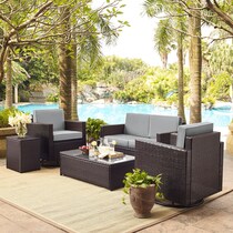 aldo outdoor gray outdoor loveseat set   