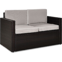 aldo outdoor gray outdoor loveseat   