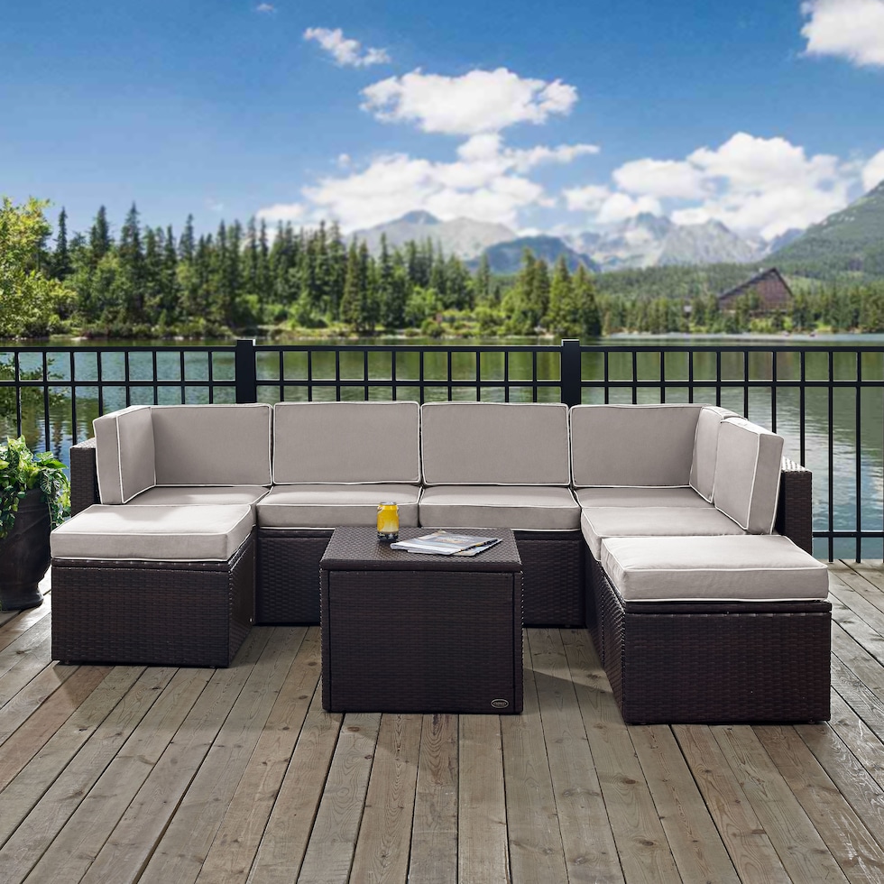 aldo outdoor gray outdoor sectional set   