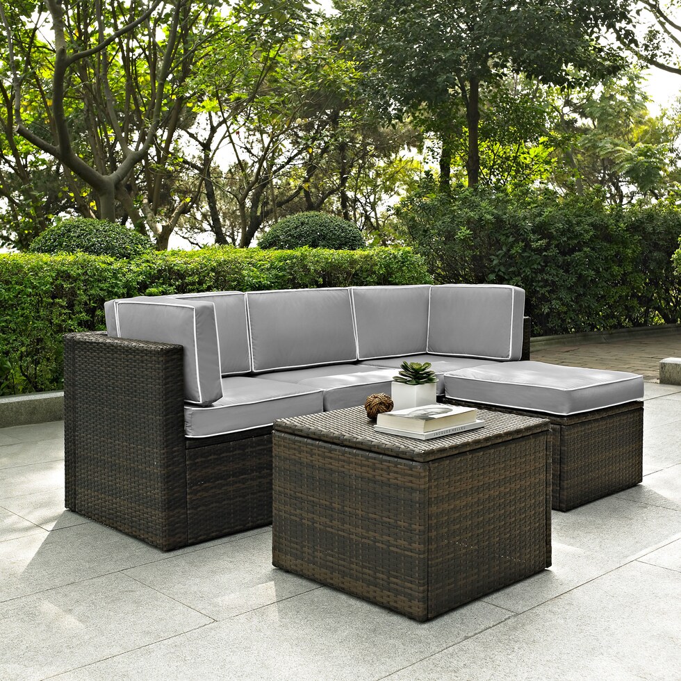 aldo outdoor gray outdoor sectional set   