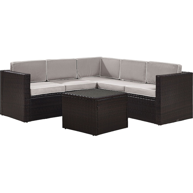 Outdoor Furniture - Aldo 6-Piece Outdoor Sectional and Table Set