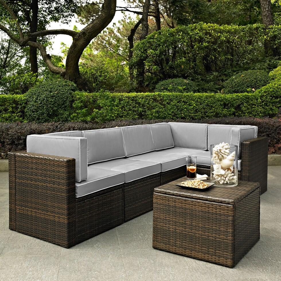 aldo outdoor gray outdoor sectional set   