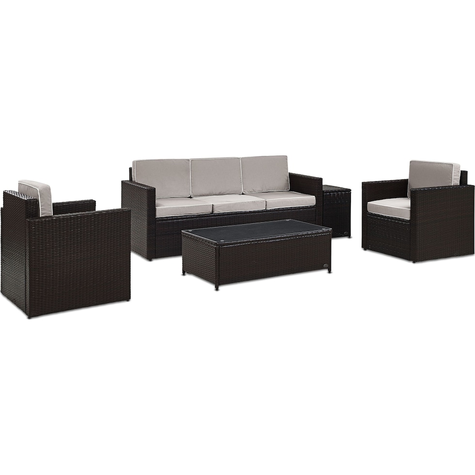 aldo outdoor gray outdoor sofa set   
