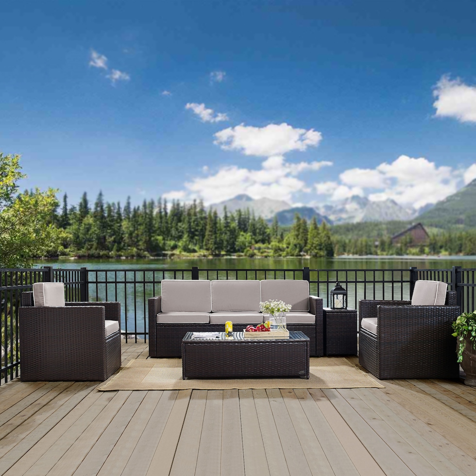 aldo outdoor gray outdoor sofa set   