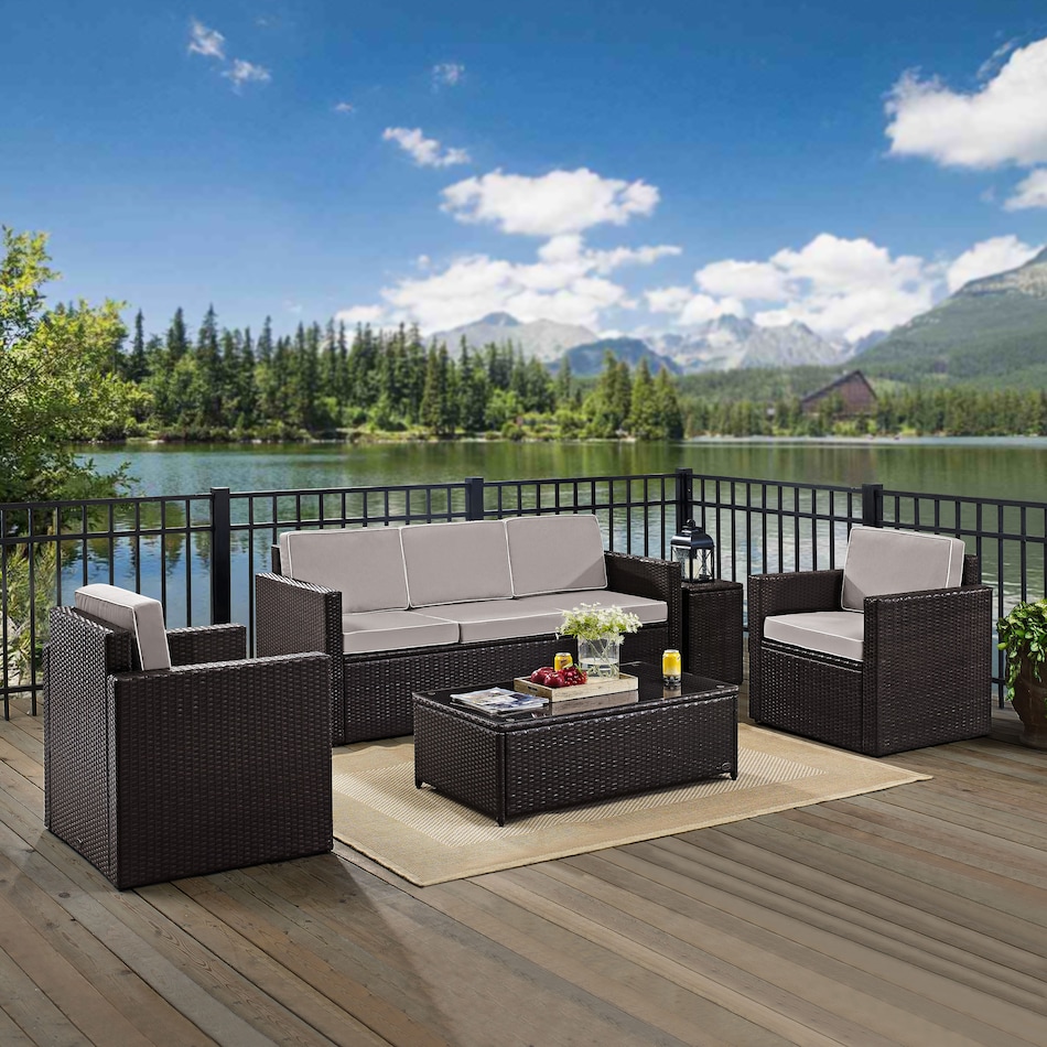 aldo outdoor gray outdoor sofa set   