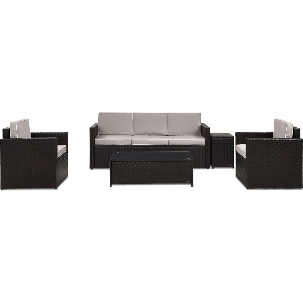 aldo outdoor gray outdoor sofa set   