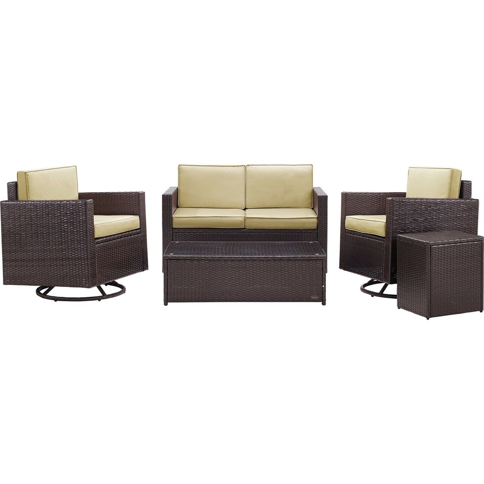 aldo outdoor light brown outdoor loveseat set   