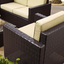 aldo outdoor light brown outdoor loveseat set   