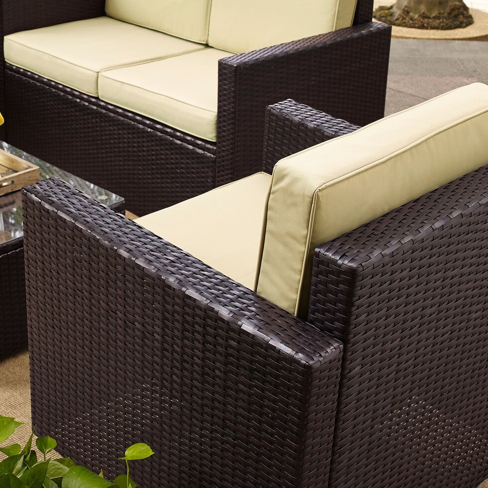 aldo outdoor light brown outdoor loveseat set   