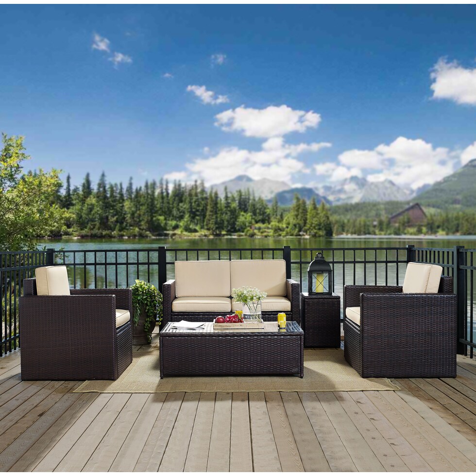 aldo outdoor sand outdoor loveseat set   