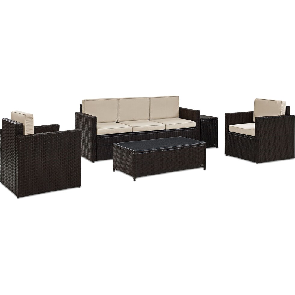 aldo outdoor sand outdoor sofa set   