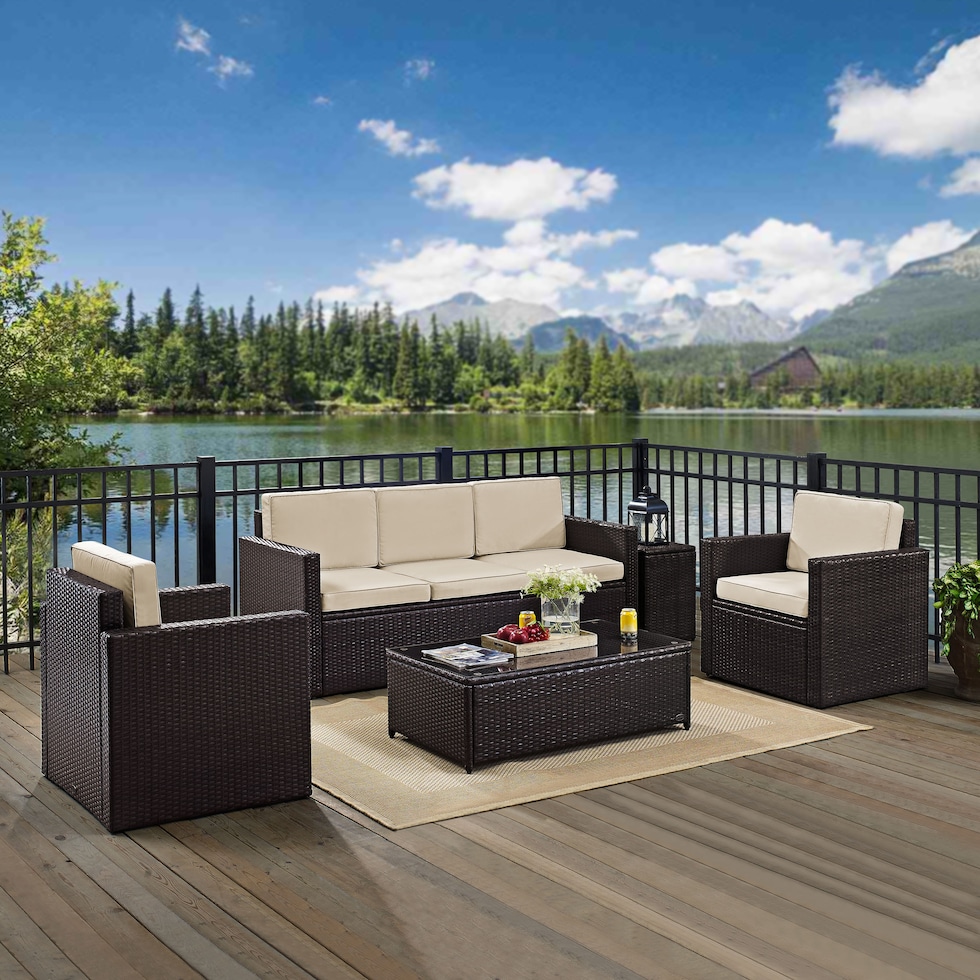 aldo outdoor sand outdoor sofa set   