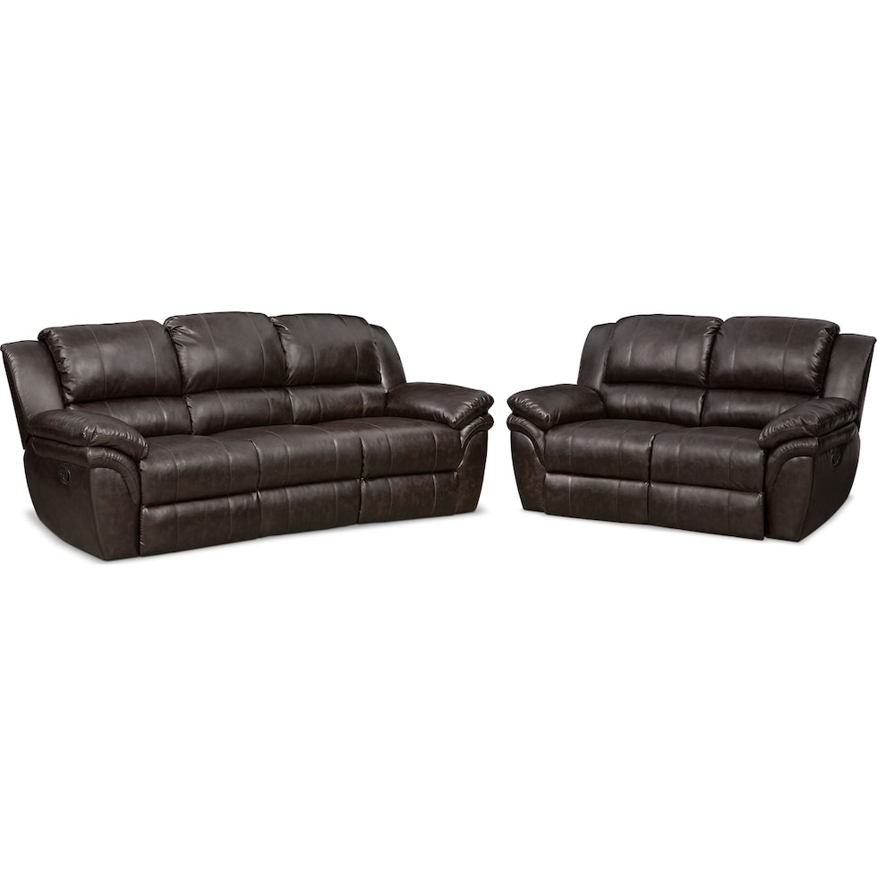 aldo dark brown  pc manual reclining living room   