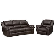 aldo dark brown  pc manual reclining living room   
