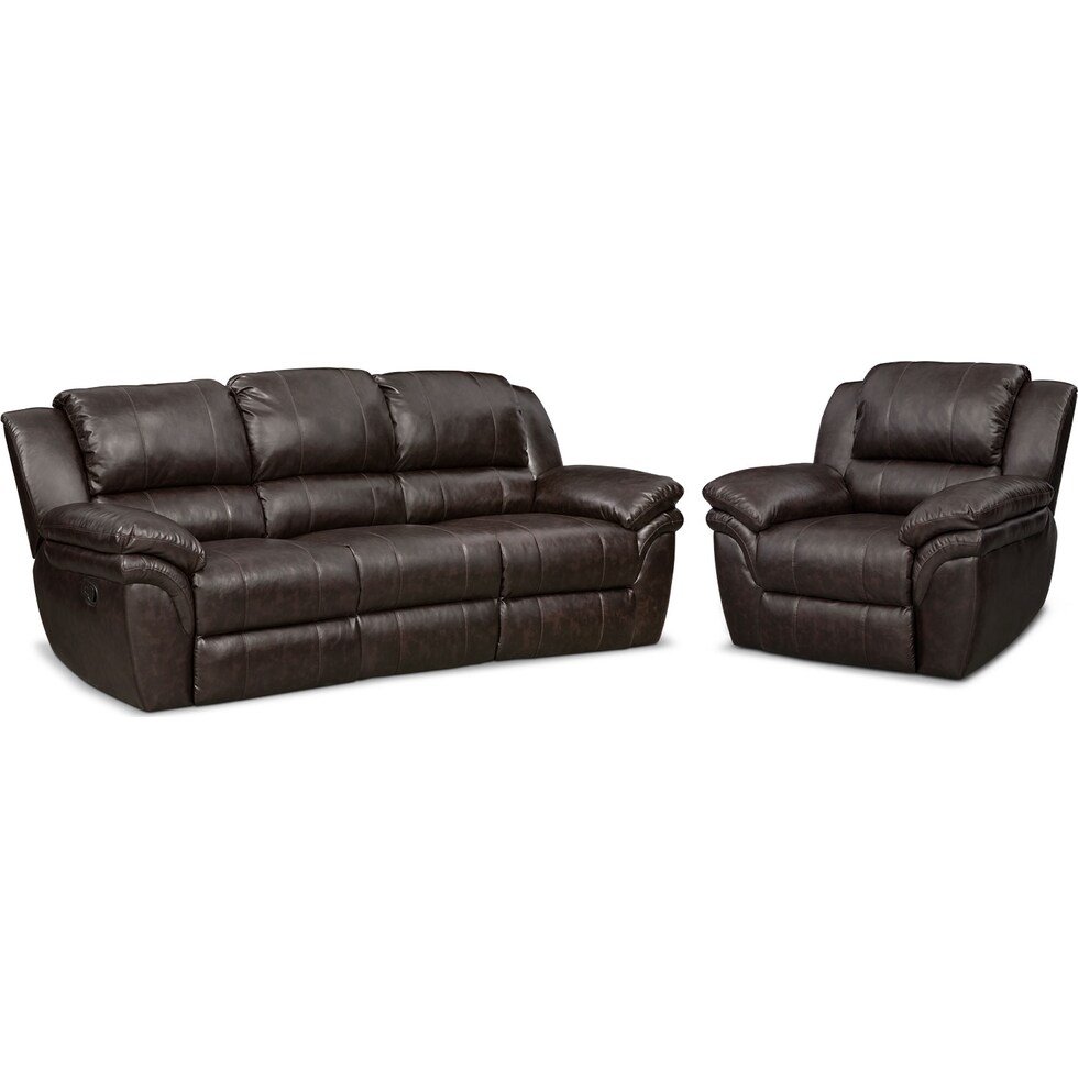 aldo dark brown  pc manual reclining living room   