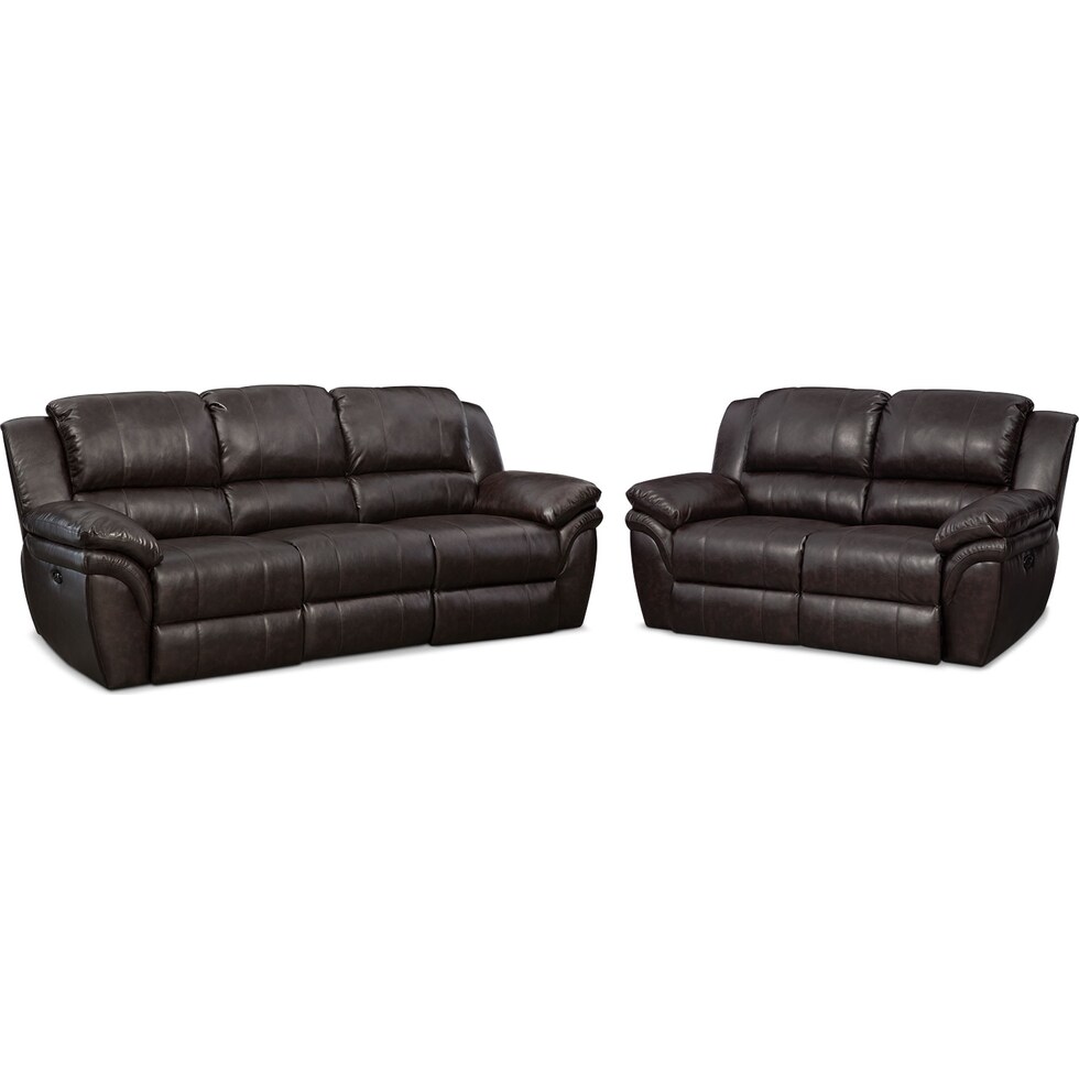 aldo dark brown  pc power reclining living room   