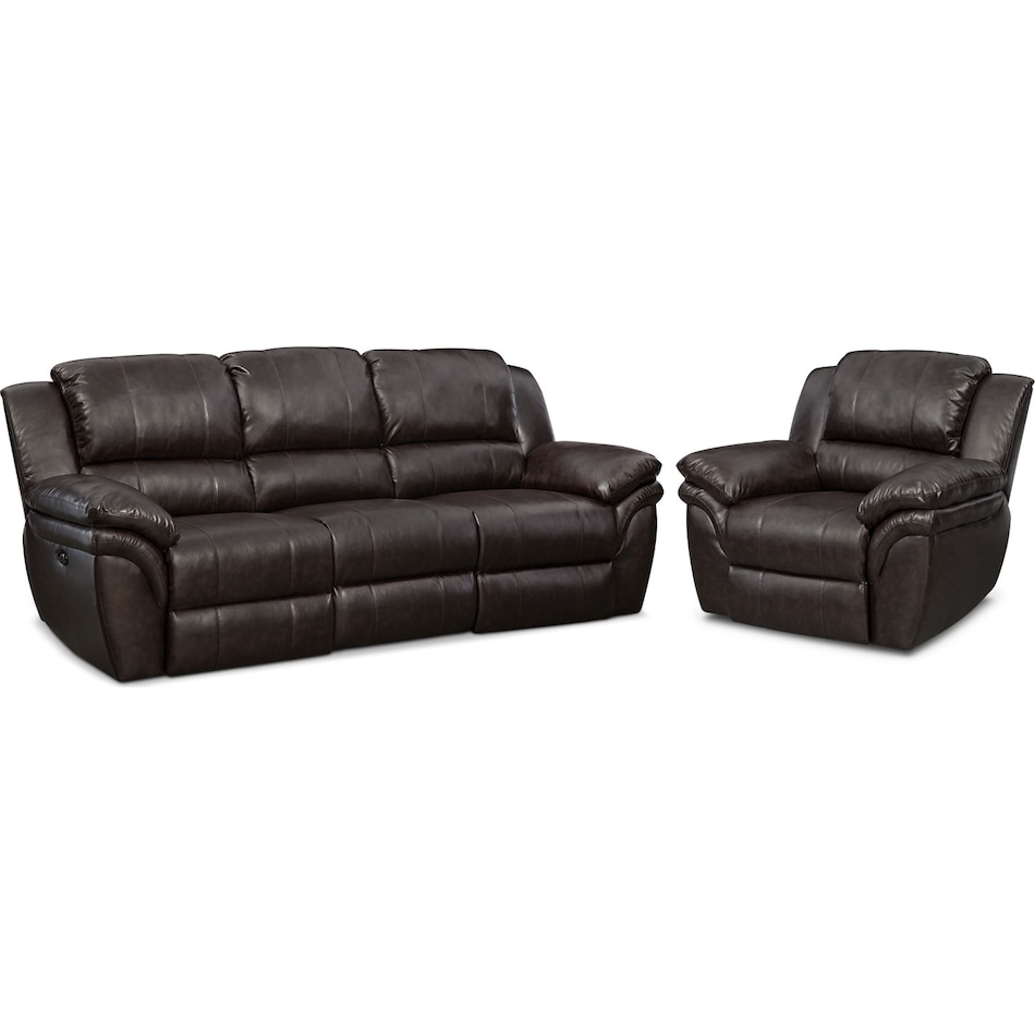 aldo dark brown  pc power reclining living room   